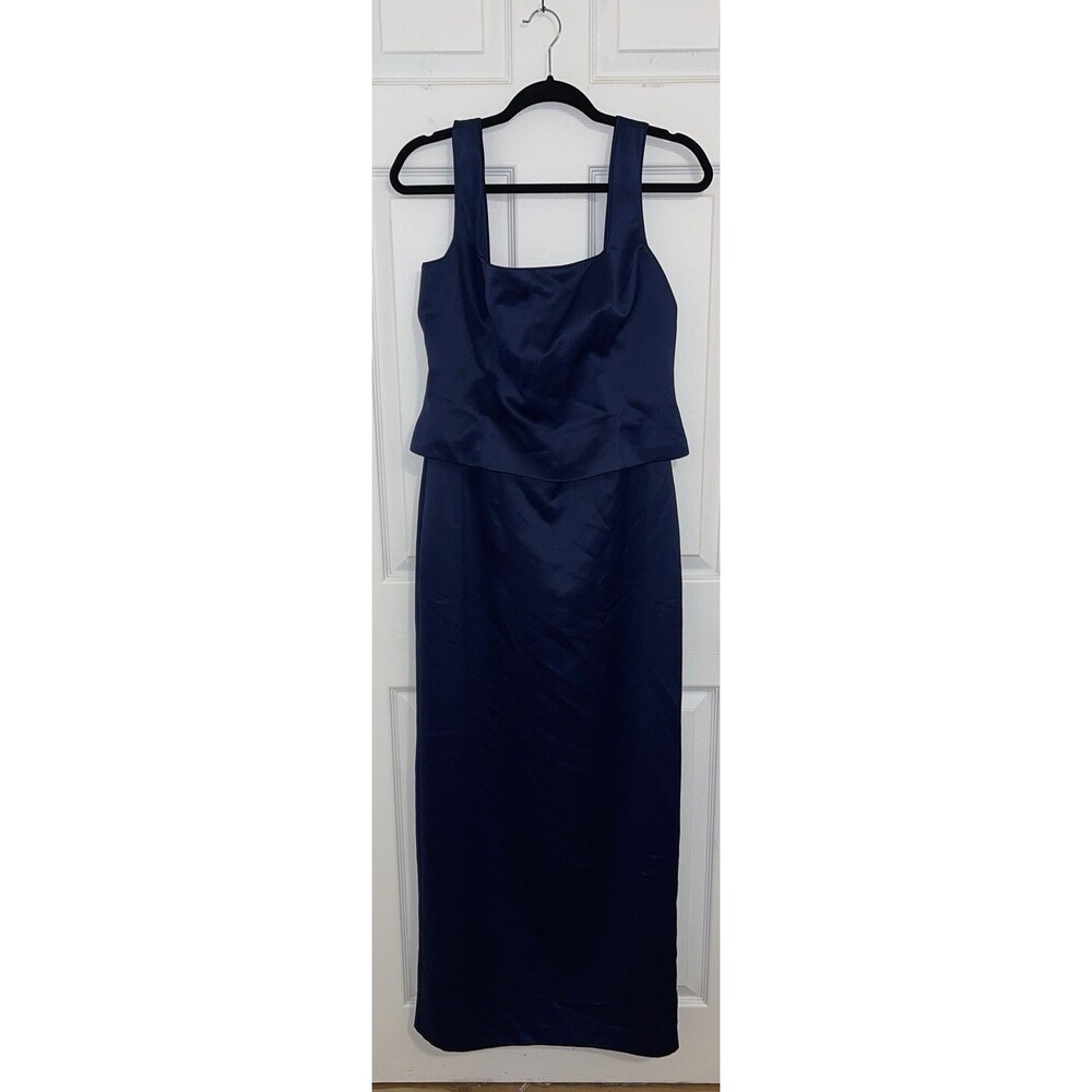 Adrianna Appelle Occasions Navy Blue Gown Dress Lined Size 12